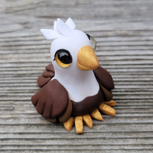 Bald Eagle “Skye”, Handmade Clay Eagle