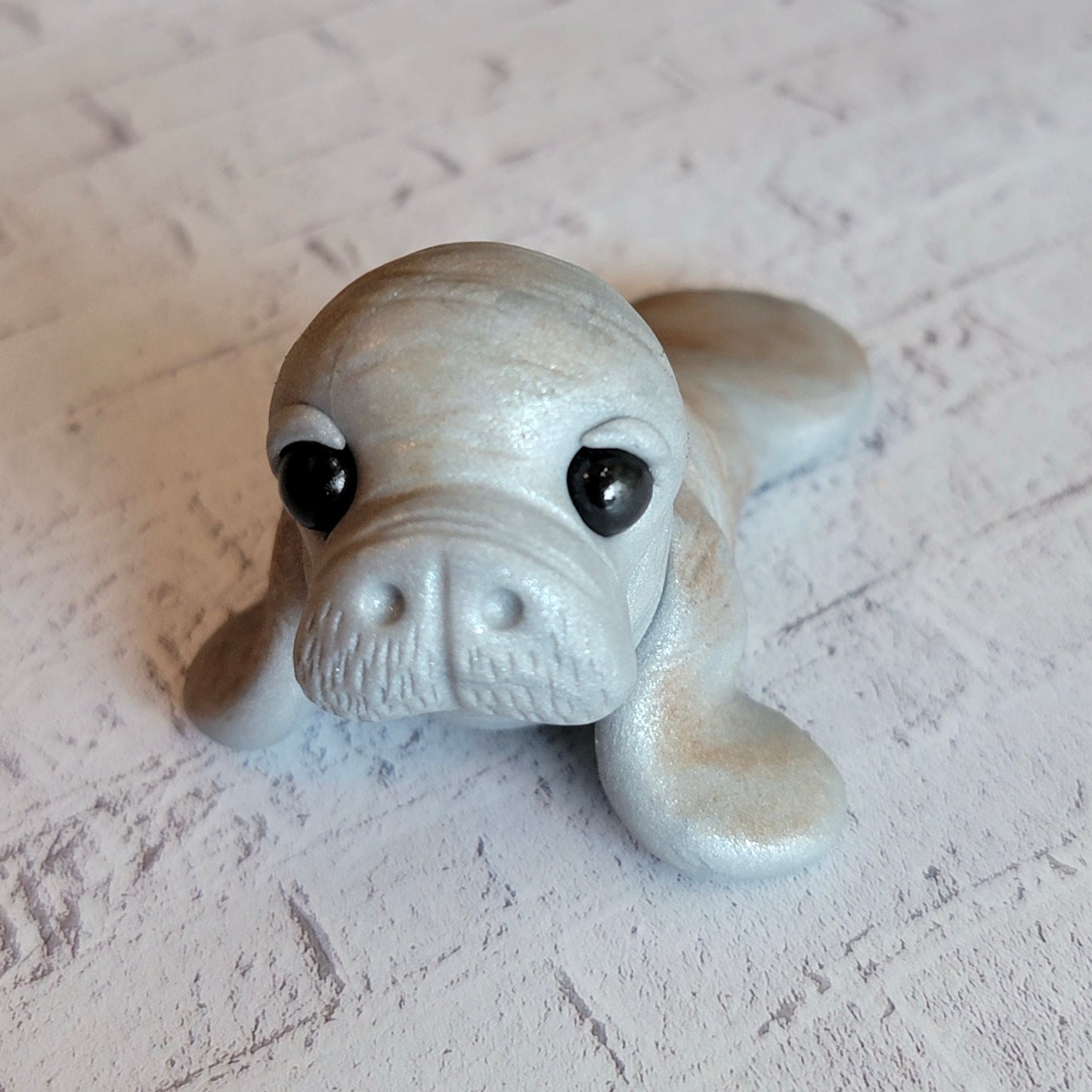 Chunky Manatee “Mochi”, Handmade Clay Manatee