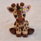 Jumbo Flower Giraffe “Lilac”, Handmade Clay Giraffe