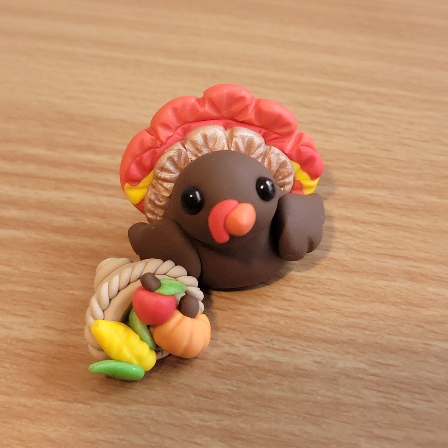 Mini Thanksgiving Turkey, Handmade Clay Turkey