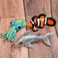 Ocean Trio, Clownfish, Shark, & Squid