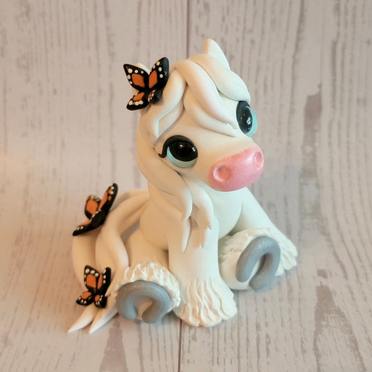 Butterfly Pony “Cotton”, Handmade Clay Pony