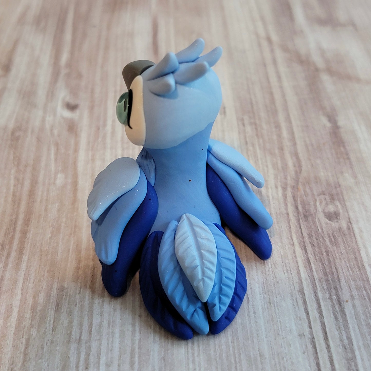 Blue Macaw “Azul”, Handmade Clay Parrot