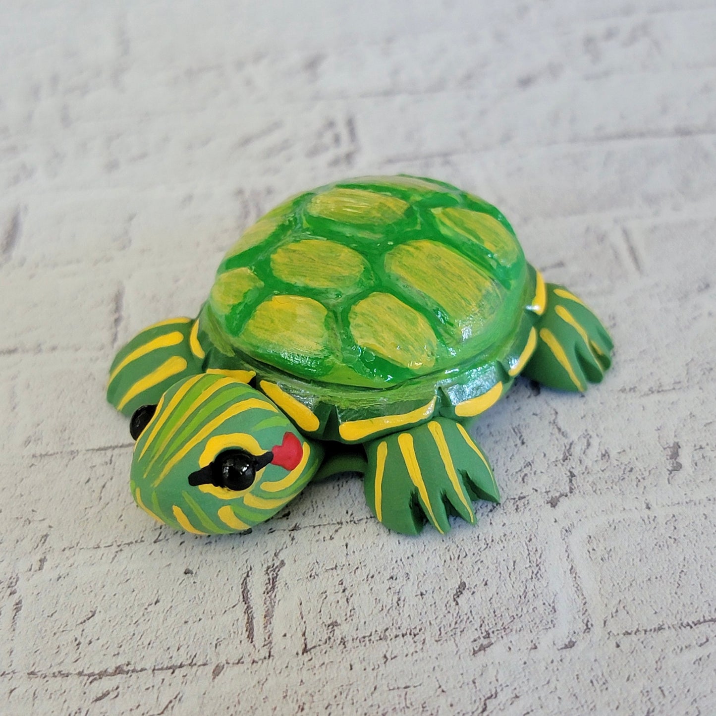 Red-Eared Slider #1, Handmade Clay Turtle