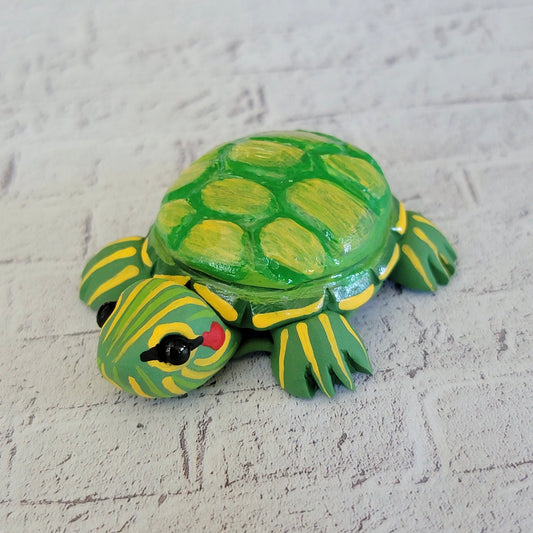 Red-Eared Slider #1, Handmade Clay Turtle