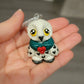 Wreath Snowy Owl Ornament, Handmade Clay Christmas Ornament