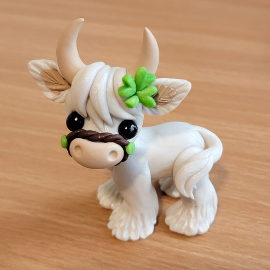 Mini Highland Cow, Handmade Clay Cow