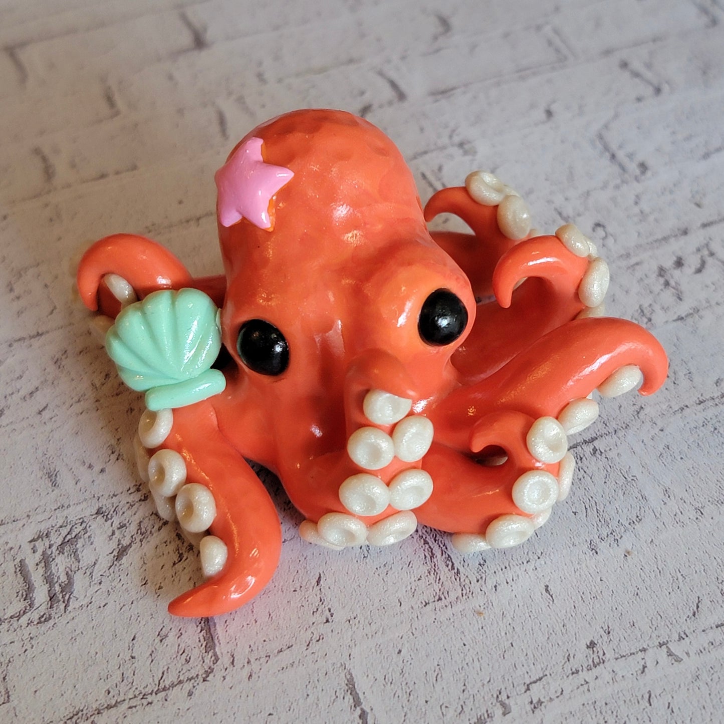 Orange Octopus “Tangerine”, Handmade Clay Octopus