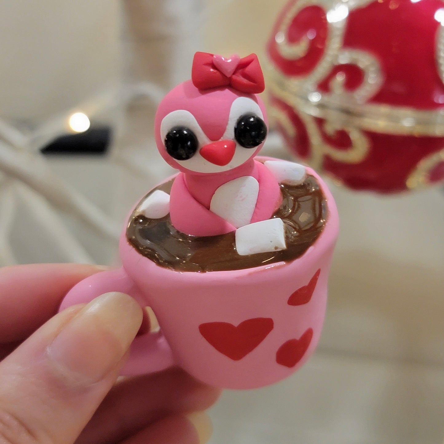 Valentine Penguin Cocoa Mug