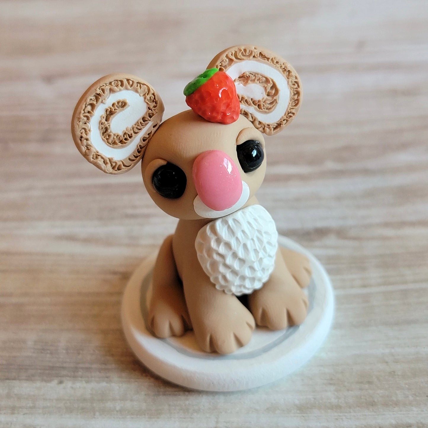 Vanilla Cake Roll Koala, Handmade Clay Koala