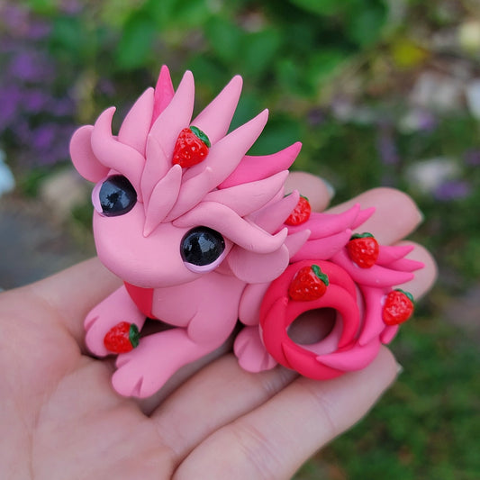 Strawberry Oriental Dragon “Berry Goodness”, Dragon Sculpture