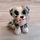 Candy Cane Aussie “Noel”, Handmade Clay Dog