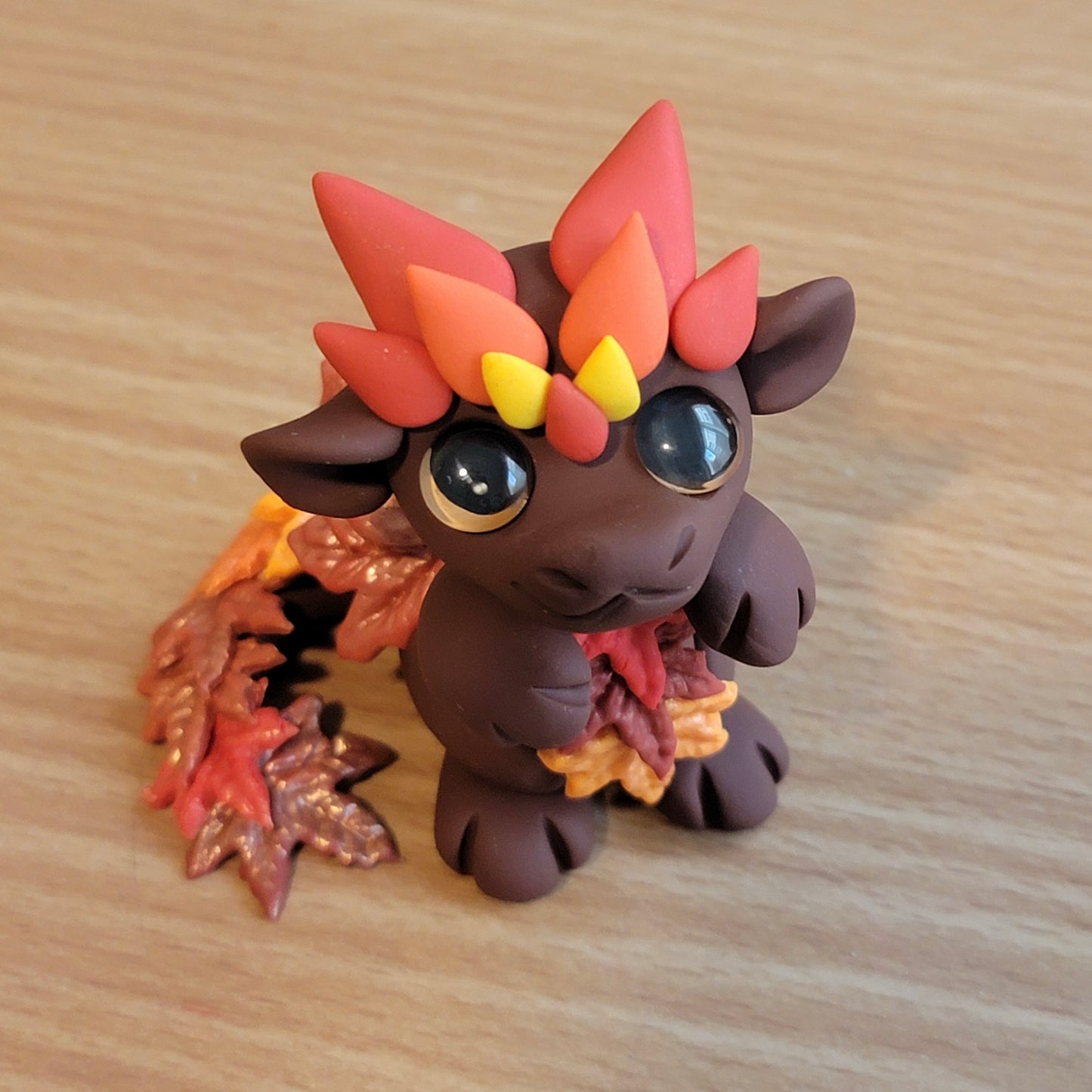 Baby Fall Dragon “Magic”, Handmade Clay Dragon