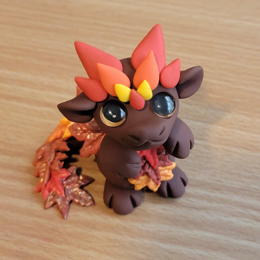 Baby Fall Dragon “Magic”, Handmade Clay Dragon