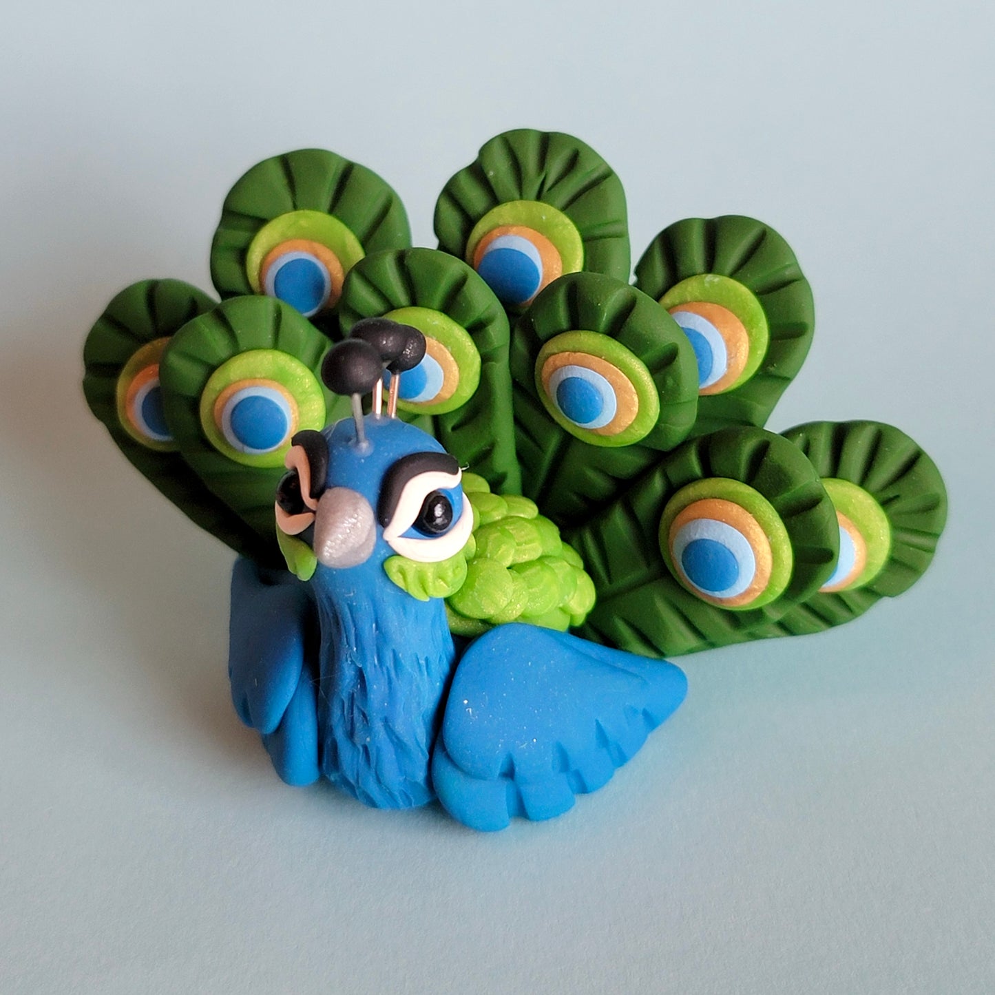 Peacock “Royal”, Handmade Clay Peacock
