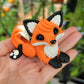 Orange Fox “Peaches”, Handmade Clay Fox