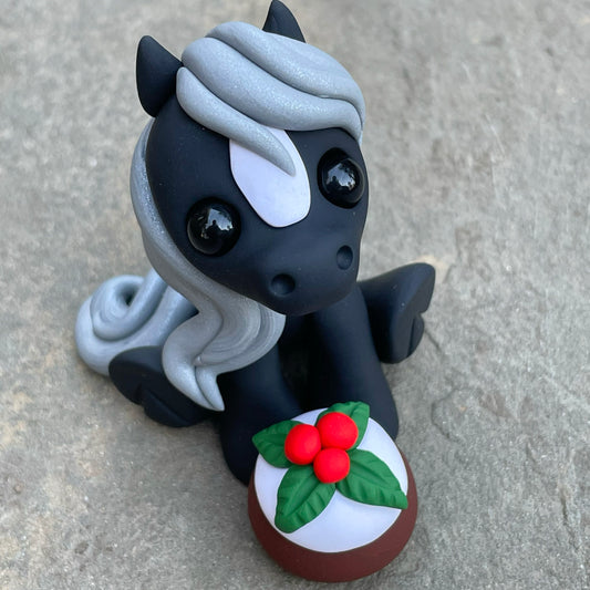 Christmas Pudding Pony “Delight”, Horse Sculpture