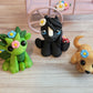 Flower Cart Critters, Handmade Clay Dragon, Dog, and Pony