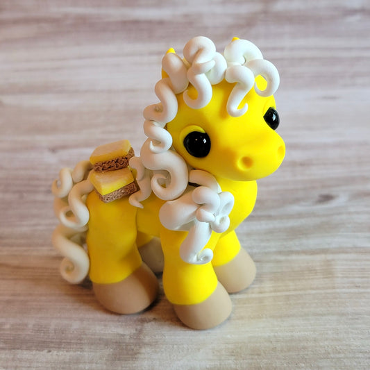 Lemon Bar Pony “Sugar”, Handmade Clay Pony