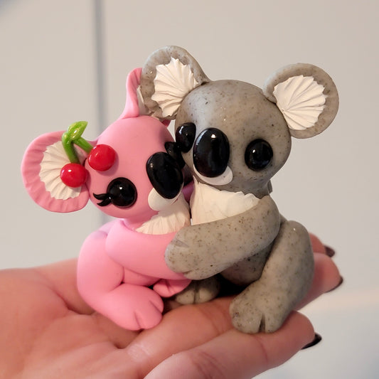 Koala Couple, Handmade Clay Koalas