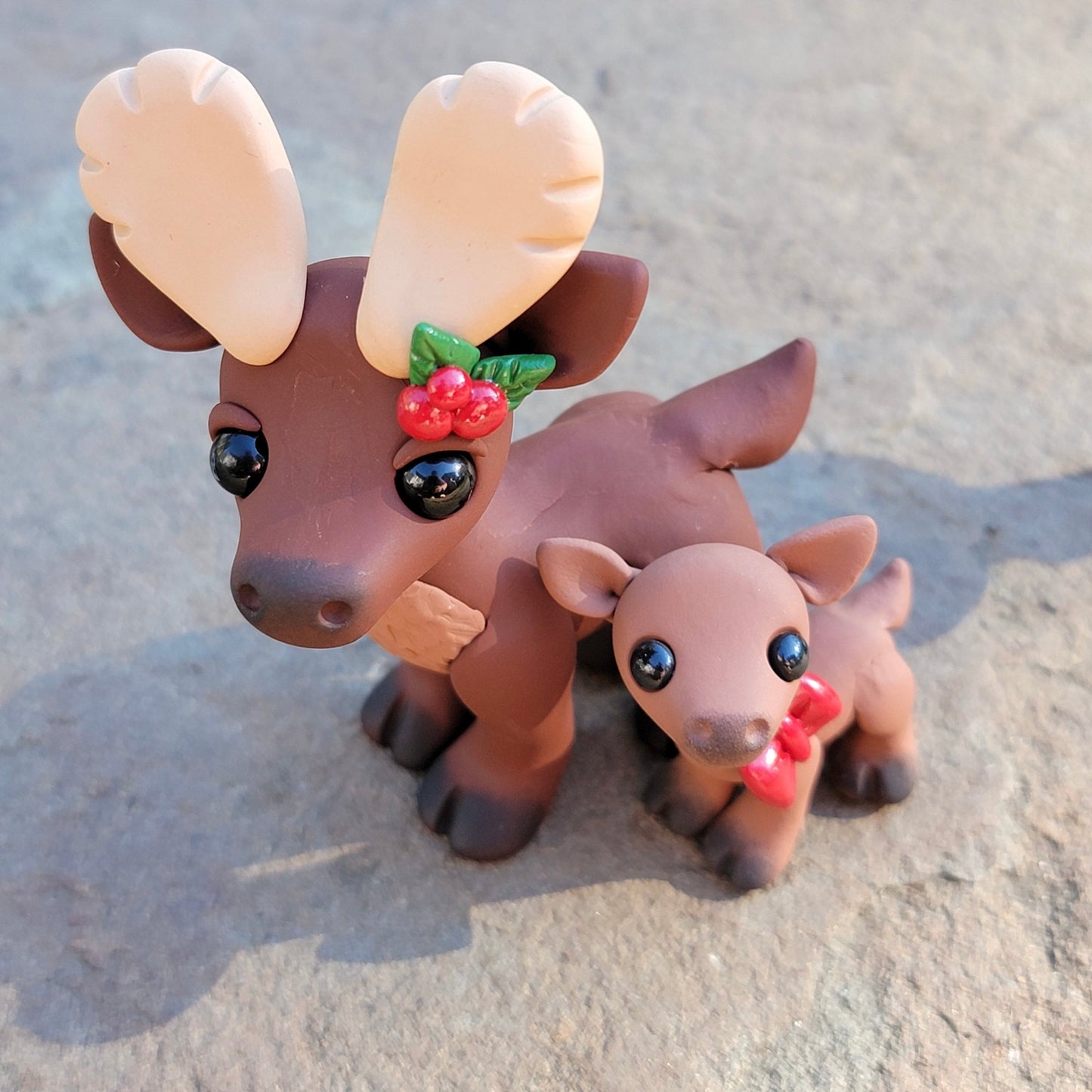 Moose Pair “Holly & Gabriel”, Moose Figurine