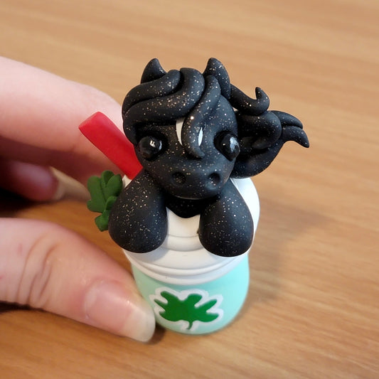 Shamrock Shake Pony, Handmade Clay Pony