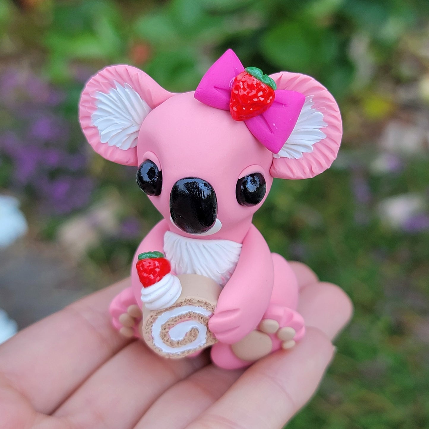 Strawberry Cake Roll Koala “Cake Batter”, Koala Sculpture