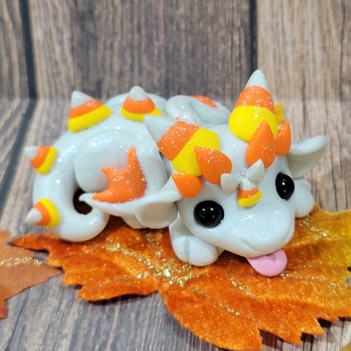 Jumbo-sized Candy Corn Dragon “Sweetooth”, Dragon Sculpture