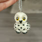 Snowy Owl Ornament, Handmade Clay Christmas Ornament