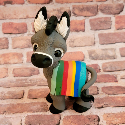 Donkey w/Blanket “Burrito”, Handmade Clay Donkey
