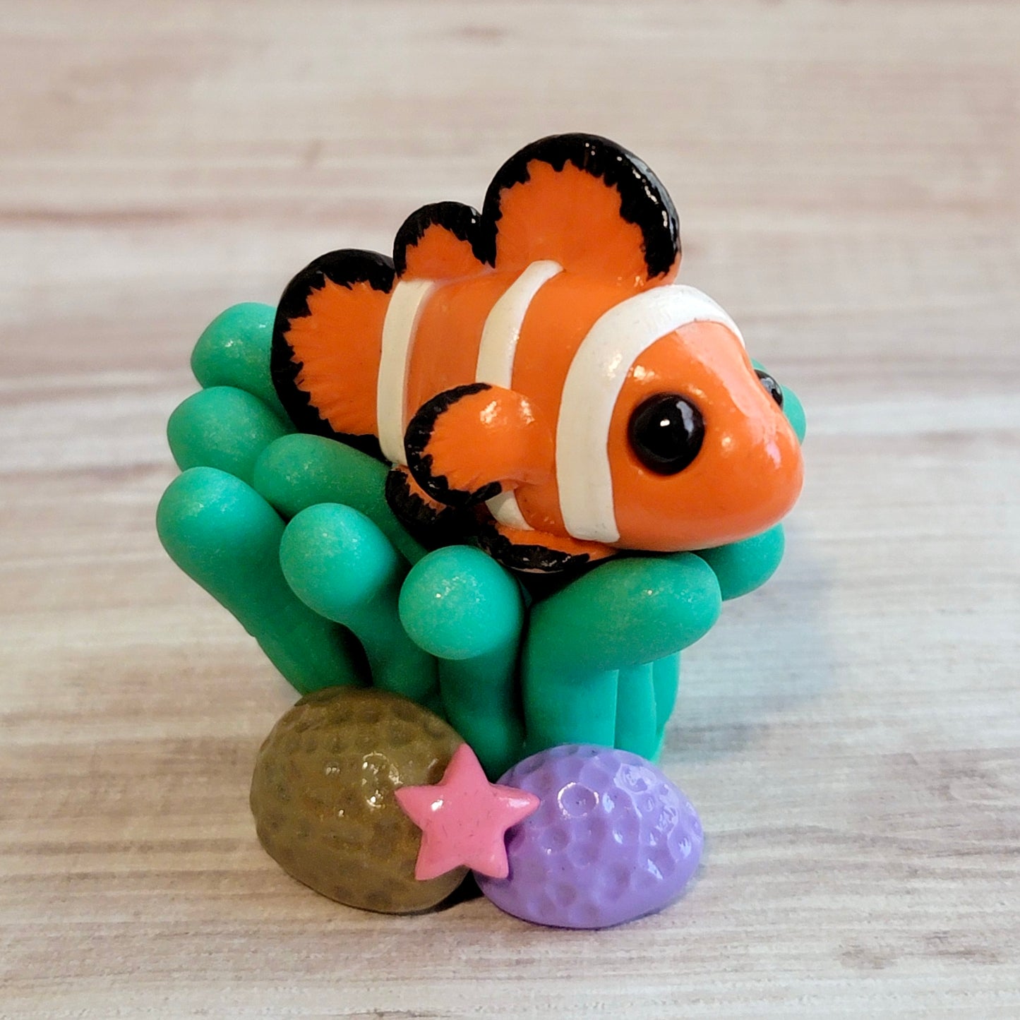 Clownfish “Cheeto”, Handmade Clay Clownfish