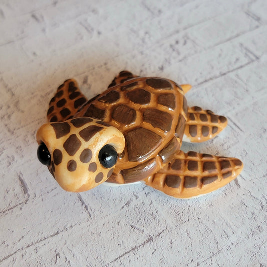 Sea Turtle “Journey”, Handmade Clay Turtle