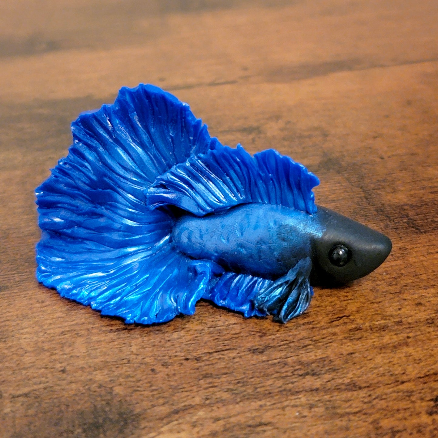 Blue Betta Fish, Handmade Clay Betta Fish