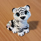 Heart Crystal Tiger “Rose”, Handmade Clay Tiger