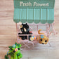 Flower Cart Critters, Handmade Clay Dragon, Dog, and Pony