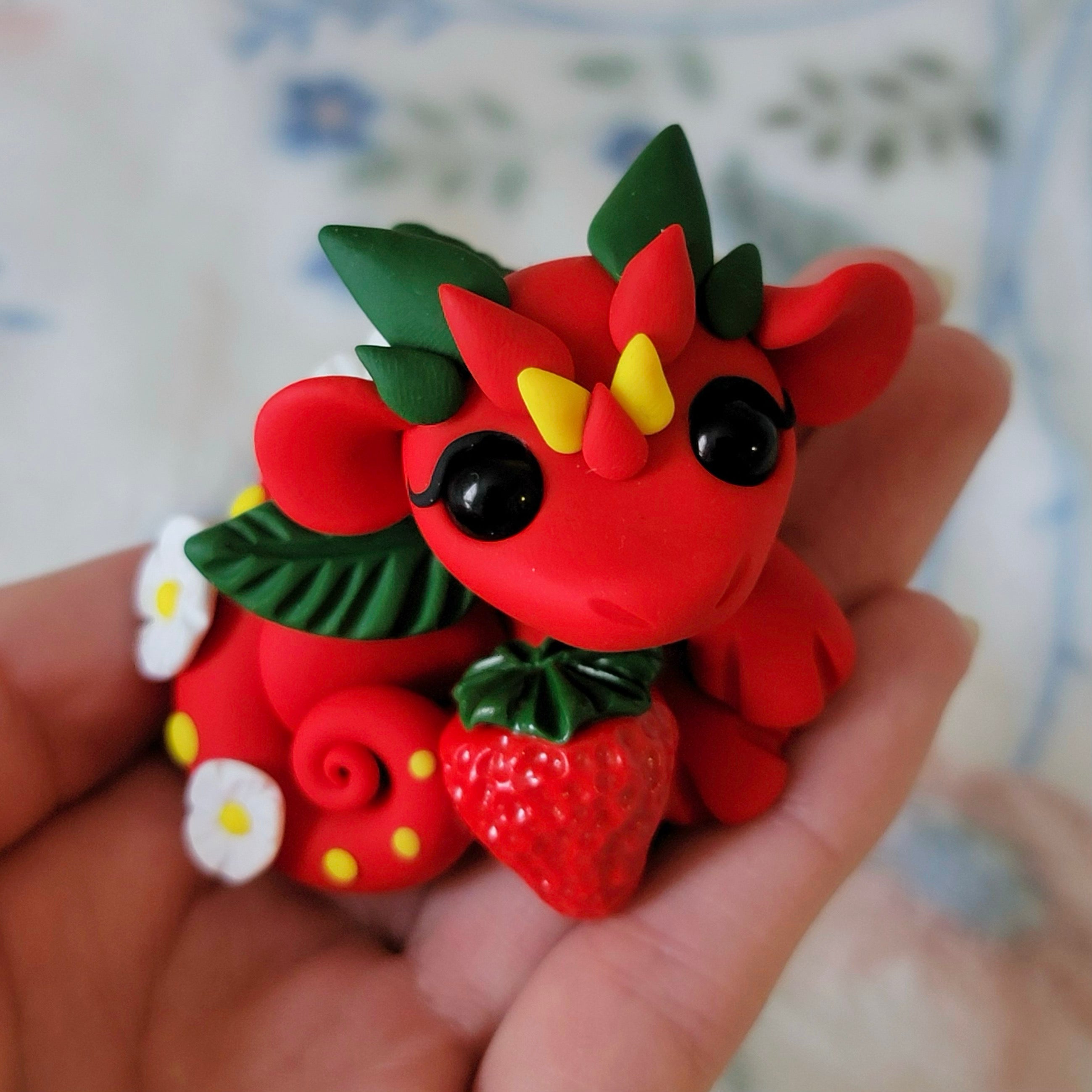 Fruit Dragon “Strawberry Fields”, Dragon Sculpture My Sweet Critters