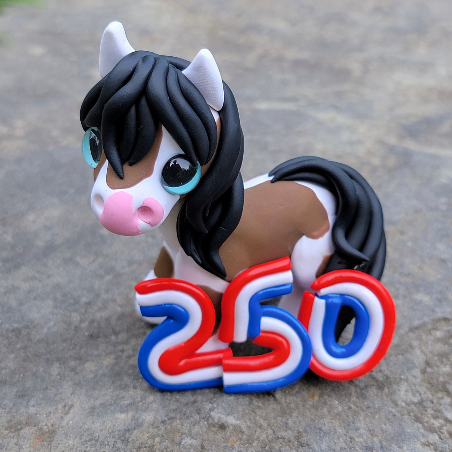 250th Paint Horse “Oakley”, Handmade Clay Pony
