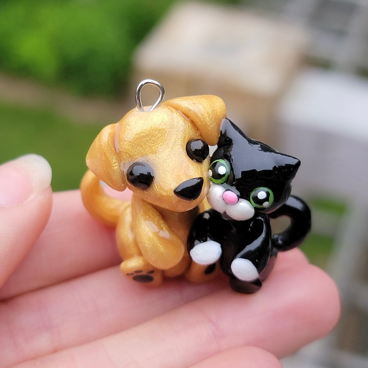 Puppy and Kitty Charm, Clay Charm