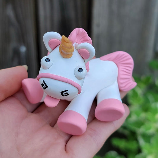 Despicable Me Unicorn, Handmade Clay Unicorn