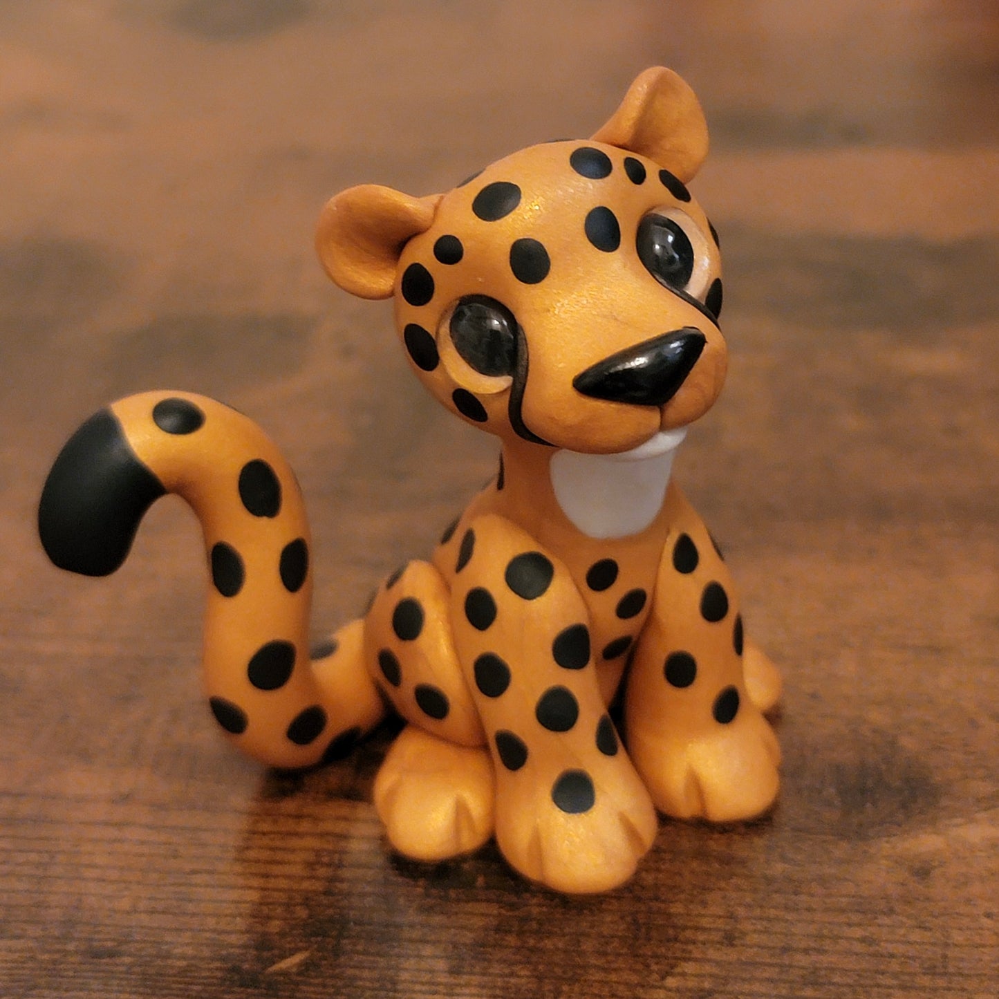 Cheetah “Chip”, Handmade Clay Cheetah
