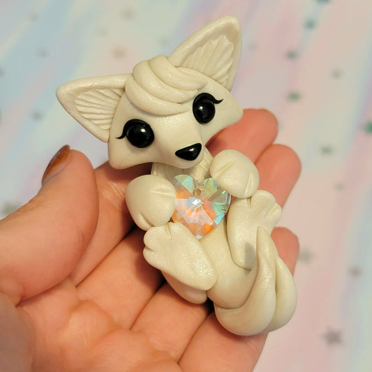 White Crystal Heart Fox