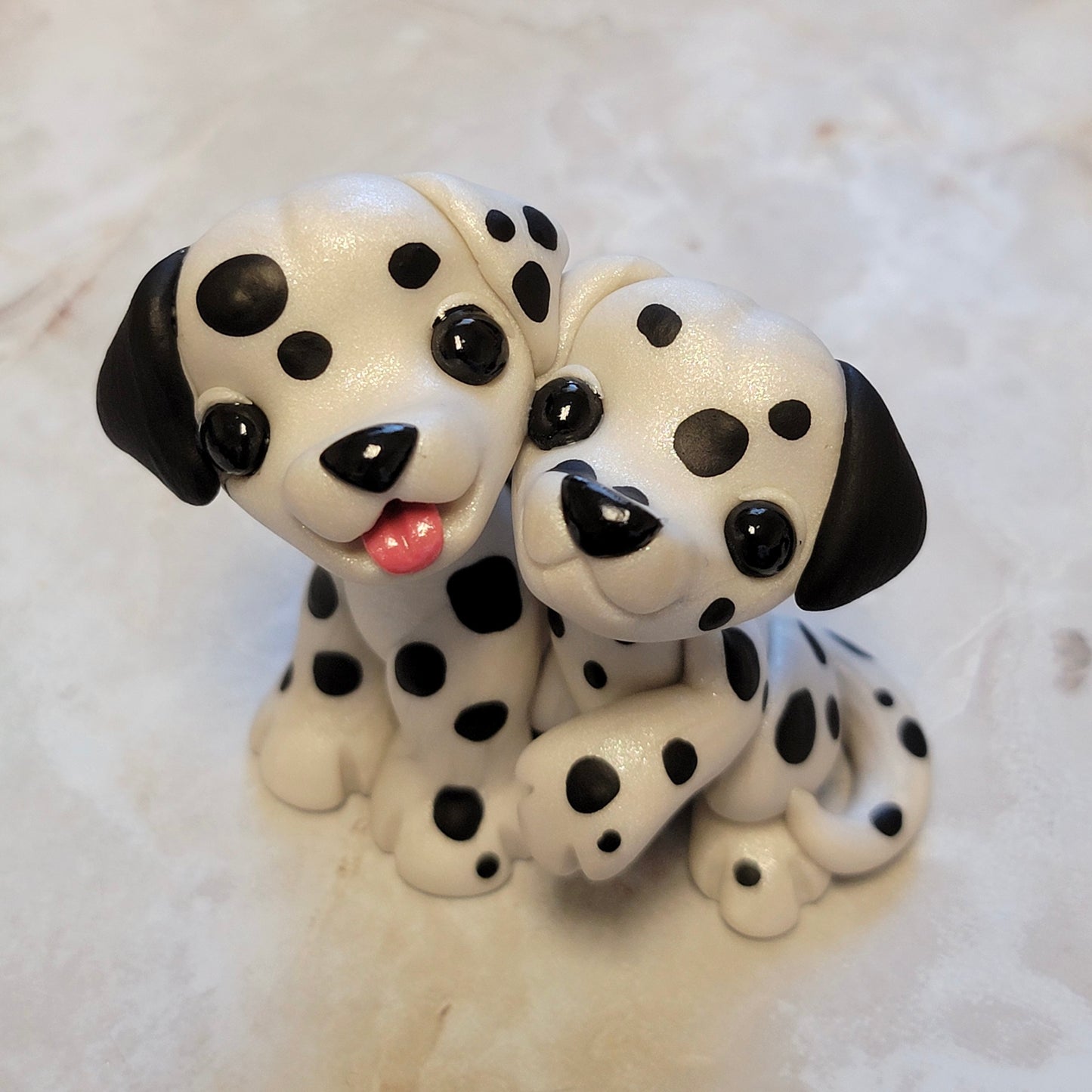 Playful Dalmatian Pups “Spot and Domino”, Dog Figurine