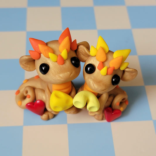 Mac n’Cheese Dragon Pair, Valentine Figurine