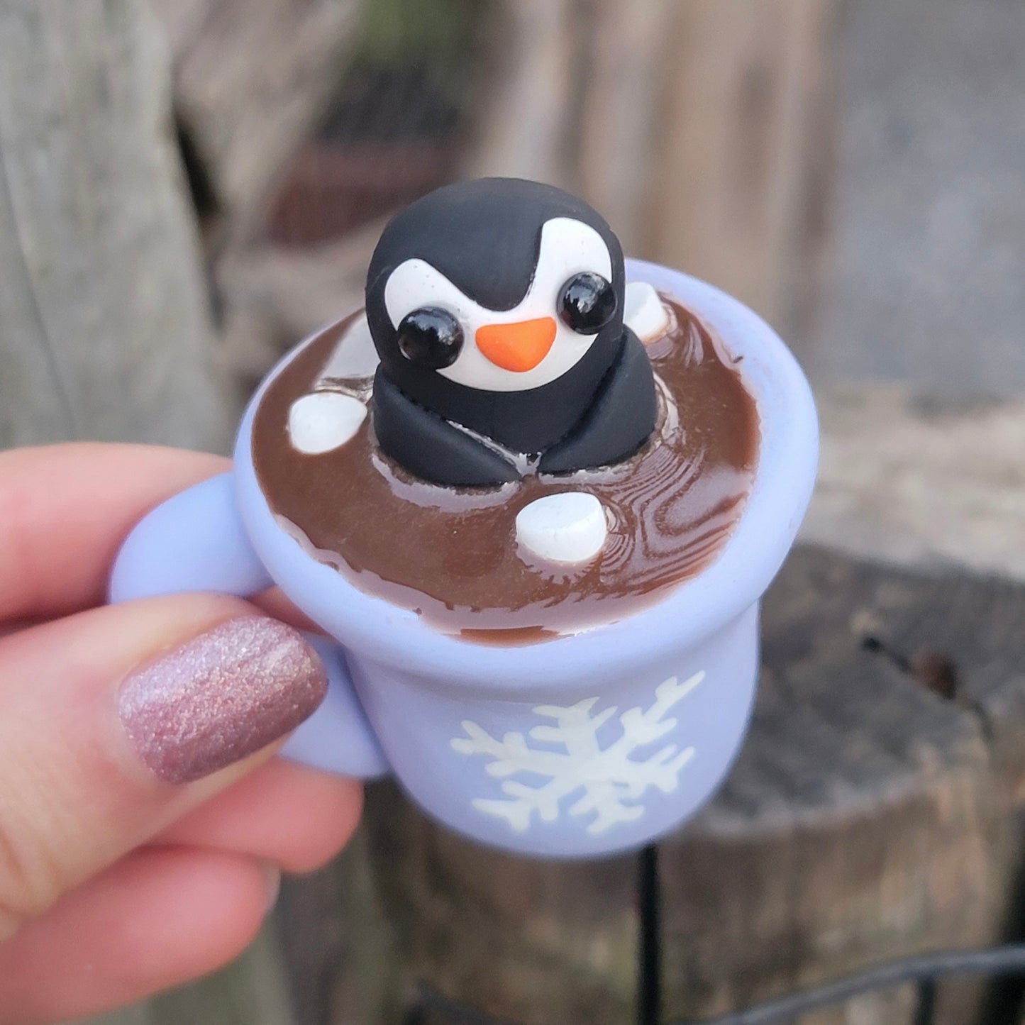 Cocoa Mug Penguin, Christmas Figurine