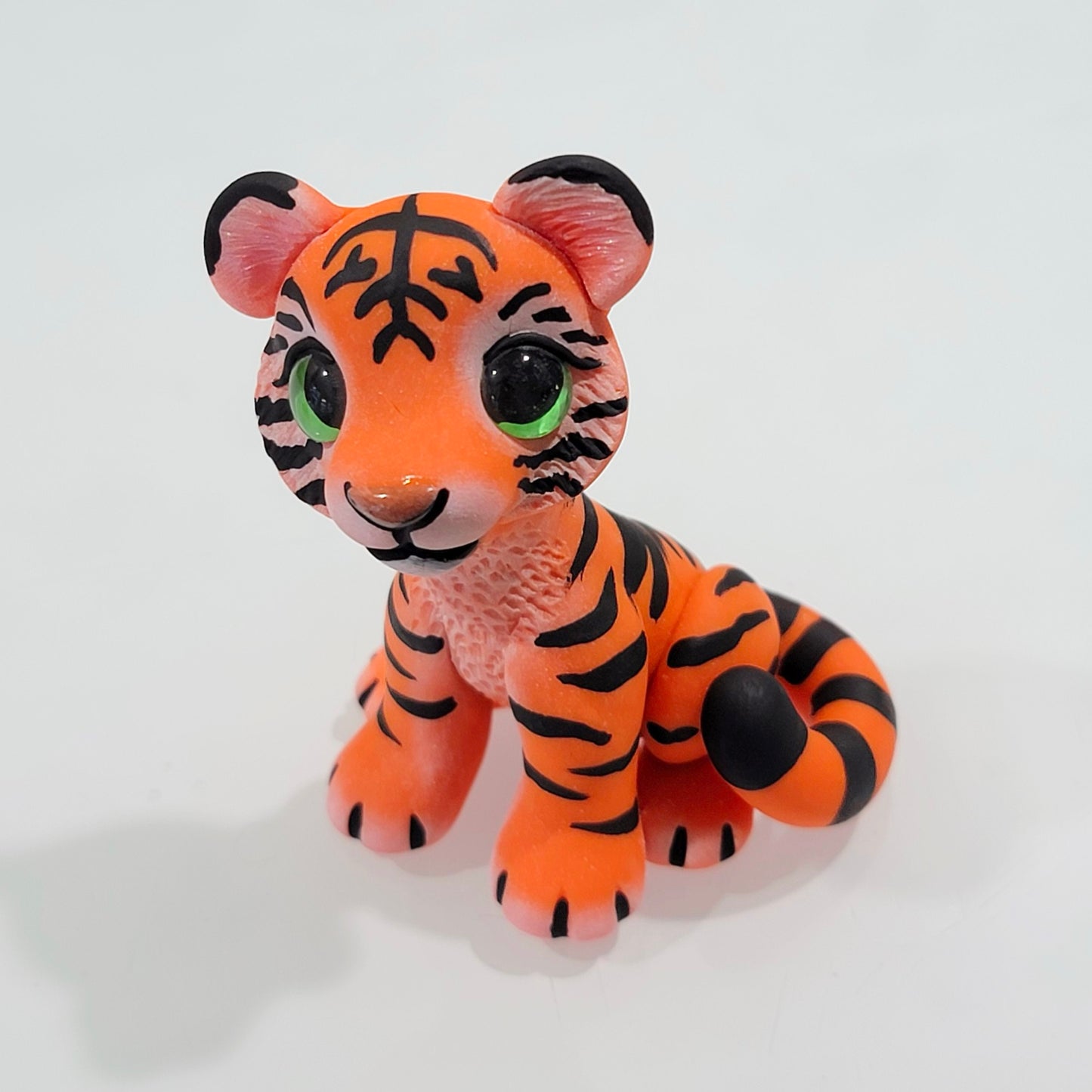 Hand-Painted Orange Tiger Sculpture