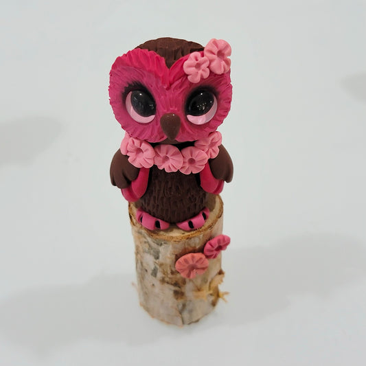 Owl Perch Sculpture “Cherry Blossom”