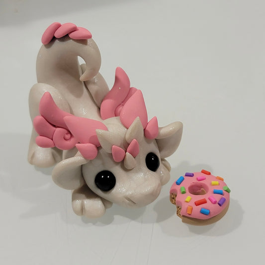 Pink Donut Dragon Sculpture “Sprinkles”