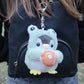Cute Plush Penguin in Frog Costume Keychain