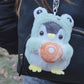 Cute Plush Penguin in Frog Costume Keychain