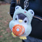 Cute Plush Penguin in Frog Costume Keychain